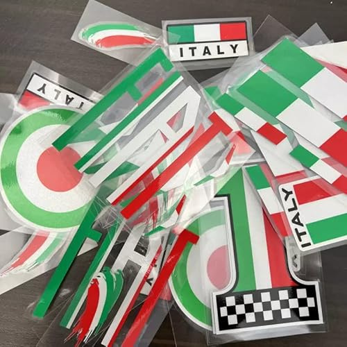 StickersLab - Adesivi bandiera Italia vari modelli rifrangenti riflettenti (Bandiera numero UNO (12x7cm))