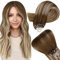 Easyouth Ombre Microring Extensions Echthaar Blond Micro Loop Extensions Balayage Micro Extensions Echthaar Mittelbraun Mix Platin Blond und Mittelbraun 40 cm 50g #6/60/6