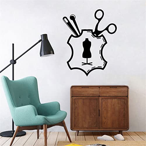 Nähen Schneider Atelier Wand-Aufkleber-Designer Für Kleidung Shop Fenster Tür Aufkleber Decor Wasserdicht Vinyl Wandbild 55x70cm