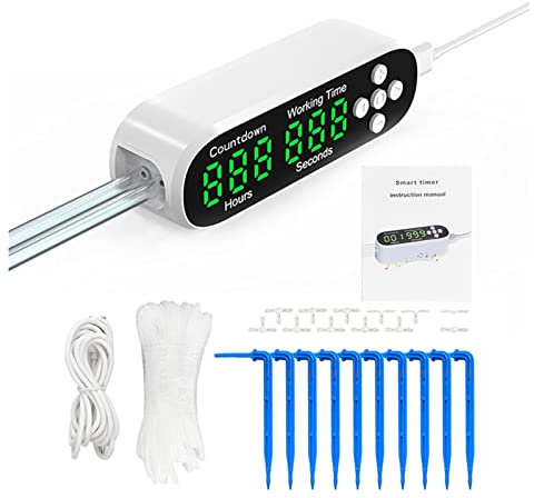 ICOSAR Timer per Acqua Smart Automatic Watering Dispositivo Controller a Tempo Waterer Garden Terrace Sistema di irrigazione a Goccia for 10-20 Fiore di pianta in Vaso irrigazione a Goccia