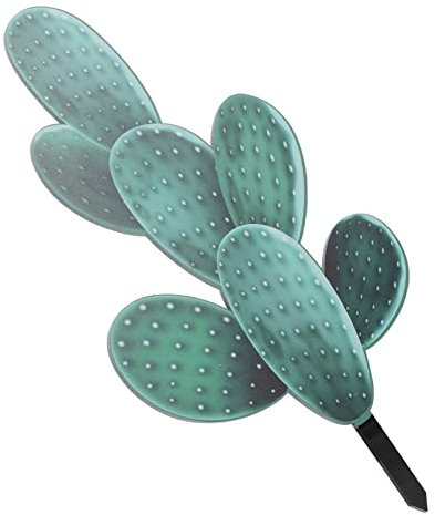 Yardwe Kaktus-Karte Gartenkaktusstatue Garten Rasen Kunst Kakteen Deko Stecker Regenschirmhalter Wand Kaktus-rasenschmuck Gartenpfahl Pflanzen Magnetverschluss Armband Acryl Metall