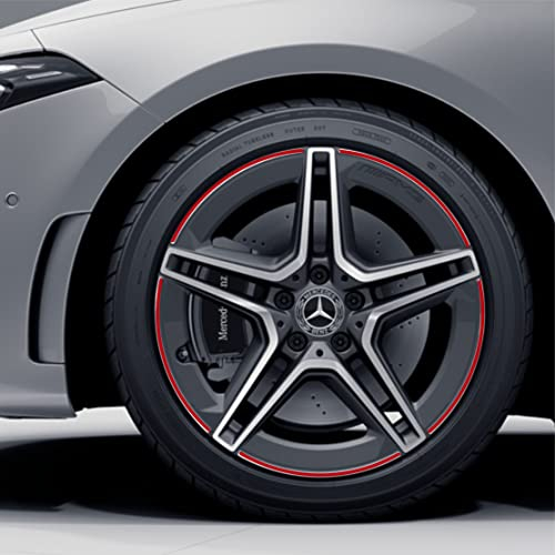 DualColorStampe Aufkleber Streifen Kompatibel mit Mercedes-Benz AMG Alufelgen 18 Zoll Rad Felgen Streifen Aufkleber Auto Sport COD.0338 (Rot)