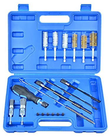 Zoomtools 19pcs Universal Injector Seat Brush Cleaner Cleaning Tool Set injector cleaner tool for Diesel Engines