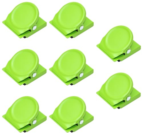 Magnetic Clips, 8Pcs Whiteboard Fridge Strong Magnets Clips for House Kitchen Office School Supplies - Green