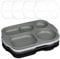 Greentainer Assiettes à dîner incassables divisées avec couvercles pour enfants et adultes – Assiettes légères de 27,9 cm à 5 compartiments pour camping, barbecue, pâtisserie, passent au micro-ondes