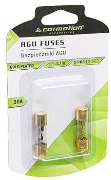Glassicherungen AGU 10.3x38mm, 30A, vergoldet, 2 Stück