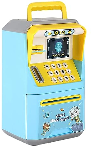 Sprechender Geldautomat für Kinder, 5,31 x 4,72 x 9,05 Zoll großer Spielzeug-Geldautomat für Geldbildung, sicherer sprechender Geldautomat für Kinder, verbessertes Bankerlebnis, -Geldautomat, vorg