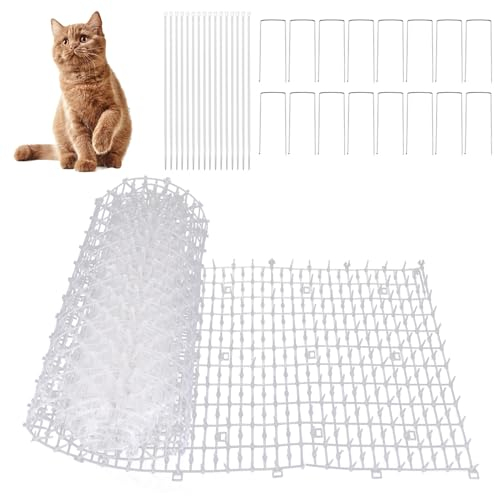 JMIATRY Pinchos Anti Gatos 30x400cm, Repelente Gatos, Alfombrilla Anti Gatos para Interior Exterior Césped Jardín Protección de Plantas