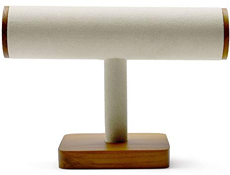 Papten Holz Schmuckständer, Schmuck Organizer Schmuckaufbewahrung hängend Schmuck Display Schmuckhalter für Armband Uhr Armreif (Beige)