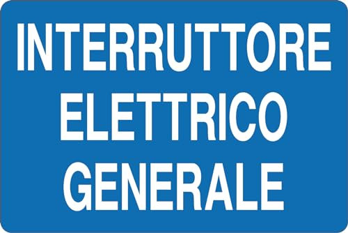 GLOBAL CARTELLO SEGNALETICO - INTERRUTTORE ELETTRICO GENERALE - Adesivo Extra Resistente, Pannello in Forex, Pannello In Alluminio (30x42 cm, Alluminio)