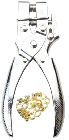 YUNNESS Eyelet Set, Eyelet Pliers Metal Eyelets 3mm & 5mm Grommet Tool Kit with Hole Punch Tarpaulin Eyelets Installation Tools