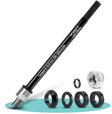 ACIELANNA Steckachse Adapter M12 x 1,75-160-178 mm Steckachse mit Fahrrad Achsadapter, Einstellbare Schaftlänge, Steckachse kompatibel mit den meisten Fahrradanhänger kupplungen