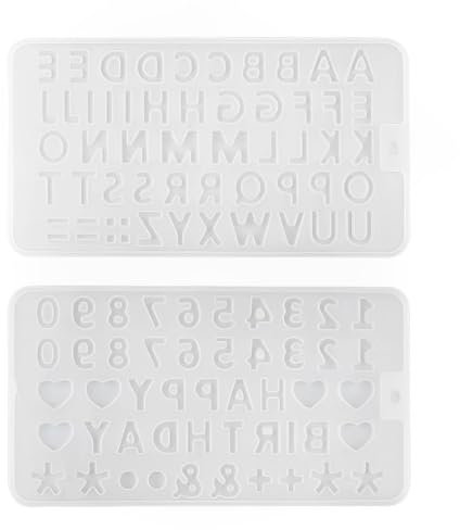 CPJJ 2 pezzi stampo per cioccolato stampo torta,Stampini Silicone Lettere Numeri Trasparenti Alfabeto Stampo Silicone per Cioccolato, Gesso, Torte, Biscotti, Vassoio per Decorare