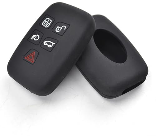 XEBRAD 5 Buttons Silicone Key Case Cover Keyless Fob Shell Holder Protector, for Land Rover, for Range Rover, Sport, Vogue, Evoque, Discovery 4, Freelander car key shell