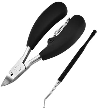 FRCOLOR 2 Piezas pinza de manicura quita durezas uñas encarnadas Cuidado uñas nail clipper alicates manicura cuidado de uñas alicates uñas cortador de cutículas pinza para uñas Black
