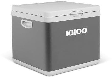Igloo Nevera con compresor híbrido IH45 - Congelador, 43 litros, 12 V y 230 V, Mini-refrigerador para Coche, Caravana y Camping, Gris.