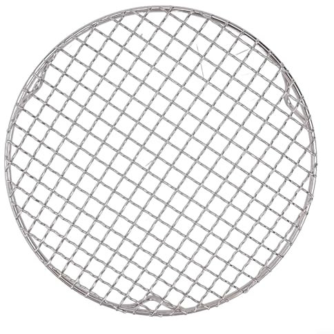 Grille de refroidissement ronde en acier inoxydable 201, plaque de gril de four, grille de cuisson multifonction pour four, barbecue, séchage de 13 à 35 cm de diamètre, argenté (24 cm)