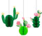 3 decoraciones colgantes de cactus, panales de papel, decoraciones de fiesta mexicana, centro de mesa, decoración de fiesta de verano, adornos de papel de cactus verde para habitación, techo, hogar,