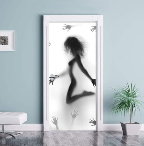 Tizhweqo Türtapete Selbstklebend 77x200 Sexy Frau Türfolie Türposter Sexy Fototapete Türklebefolie Wandbild Türaufkleber Wandtapete 3D Effekt für Wohnzimmer Schlafzimmer Küche a2242