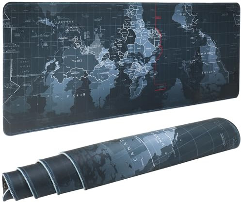 Tapis de souris de jeu,grand tapis de souris taille 80x30CM épaisseur 3MM, tapis de souris d'ordinateur antidérapant et étanche avec bords cousus pour jeux/bureau/maison-80x30