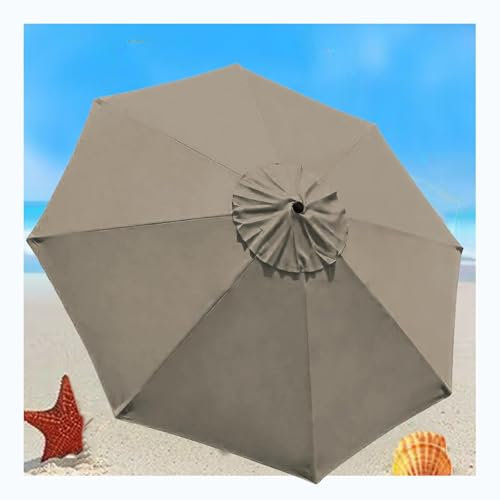 Rechange Toile de Parasol de Jardin, 2 M 2,7 M 3,0 M, 6 Baleines 8 Baleines, Auvent de Remplacement Toile de Rechange Housse de Parapluie imperméable lavable Facile À Install(W8,8 Ribs- 8.8 FT 270 cm)