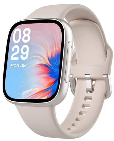 antfit Reloj Inteligente Mujer, Smartwatch con Pantalla AMOLED, Resistente al Agua 3ATM, Llamadas Entrantes/Salientes, Reloj Deportivo con Ritmo Cardíaco/Sueño/100 Deportes, Starlight