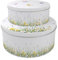 Purely Home Springtime Daffodils Set of 2 Cake Tins - Nesting Round Large & Medium Metal Storage Containers for Cakes and Baking - Homeware Gifts