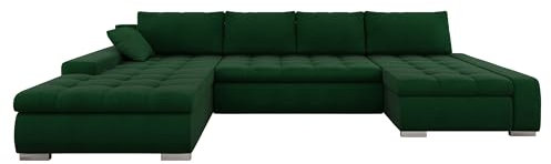 Mirjan24 Ecksofa Caro, Elegante U-Form Couch, Eckcouch mit Bettkasten und Schlaffunktion, Polsterecke, Couchgarnitur, Bettsofa für Wohnzimmer Wohnlandschaft (Uttario Velvet 2951)