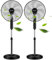 Taylor Swoden 7 Aspas Ventilador de pie Potente, 3 Velocidades, 50W Ventiladores, Altura Regulable, Oscilante, Rejilla de Seguridad, Base Estable, Negro, 43x40x120cm, *2