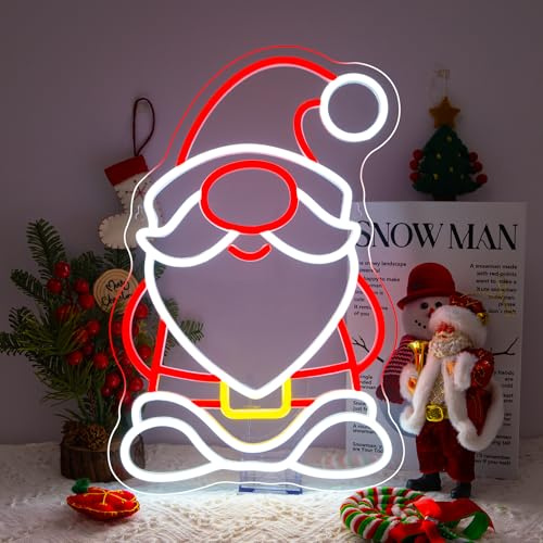 NOXET Christmas Gnome Neon Schild Christmas Weihnachtsmann Neon Sign Xmas Neons Licht für Wanddekoration Christmas Led Schild Für Partei,Neujahr, Festival Feiertagsdekoration für Familie