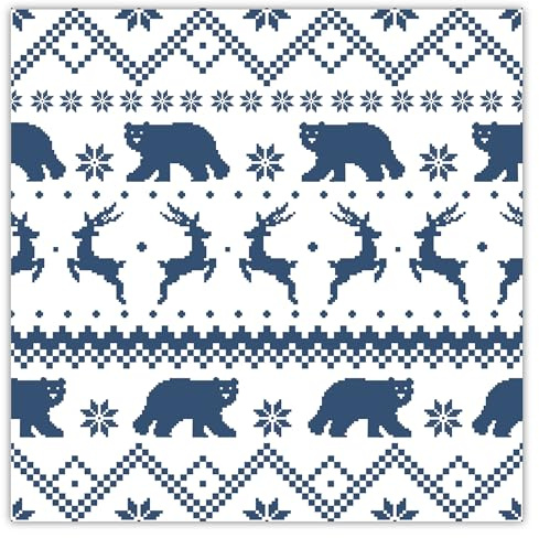 Servietten aus Papier 33x33cm 20 Stück mit Wintermuster - Einweg Tischservietten 3-lagig - Papierservietten für Party Winter Weihnachten Gastronomie - Blau Weiß