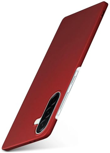 moex für Samsung Galaxy A57 5G Hülle Ultra Dünn, Schutzhülle mit erhöhtem Kameraschutz, Slim Cover Hardcase Backcover, Dünnste Handyhülle Minimalistisch Alpha Case, Matt Rot