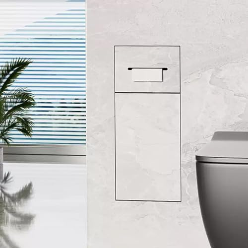 Nicchia porta carta igienica a incasso piastrellabile con cestino nascosto, in acciaio inox 304, per bagno, con contenitore 2 in 1 impermeabile