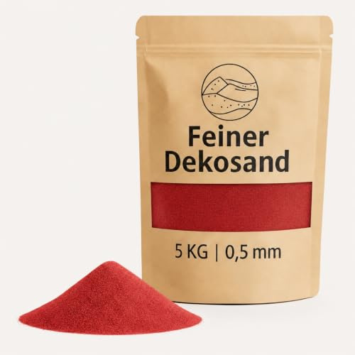Deko-Sand rot 5 kg - Feine Dekosteine für Vasen, Gläser, Tischdeko & Floristik