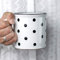 City to Cottage® - Keramik XXL Becher 500 ml | Kaffeebecher | Weiß und Schwarz | Polka Dots | Handgemacht | Keramik Geschirr | Große Tasse