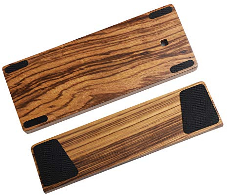 NPKC GH60 Massivholzgehäuse Handgelenkauflage für 60% Mini mechanische Gaming Tastatur kompatibel Poker2 Pok3r Faceu 60 (Zebraholz)