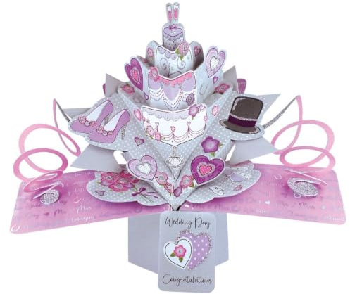 Wedding Cake Wedding Day Congratulations Pop Up Greeting Card 3D Pop-Up Cards
