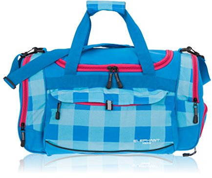 ALESSANDRO/ELEPHANT Sporttasche Mate Fitness Gym Tasche Reisetasche 55 cm / 45 Liter (Plaid Aqua 8 (türkis Magenta))