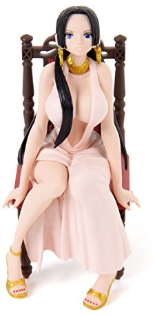 BANPRESTO One Piece Boa Hancock Girly Girls Action Figure (Pink, Sitting Pose, Dress, Snake Pattern)