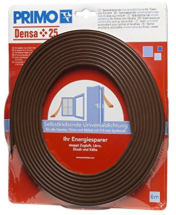 Primo Guarnizione universale, per porte e finestre, 10 x 5 mm, 6 m (marrone)