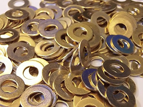 M8 STANDARD BRASS WASHERS SOLID BRASS 8mm WASHERS packs- 5 / 10 / 25 / 50 / 100 (100)