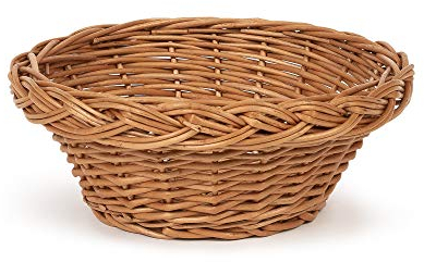 TYSK Design Brotkorb klein (Größe und Form wählbar) 20 cm Durchmesser - Brotkörbchen, Korb geflochten aus Weide, Weidenkorb, Weidenkörbchen