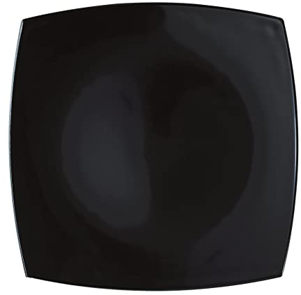 Arcoroc ARC C9867 Delice Teller flach, quadratisch, Opalglas, schwarz, 6 Stück
