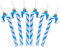 Christmas Concepts® Confezione da 6-13 cm Decorazioni per L'Albero di Natale con Bastoncini di Zucchero Glitter (Blu Reale e Bianco)