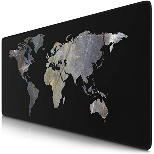 TITANWOLF - XXL Mauspad Gaming Titanwolf 900x400 mm - XL Mousepad Groß - Tischunterlage Large Size - verbessert Präzision und Geschwindigkeit - für Roccat Razer Logitech Maus und Tastatur - Weltkarte