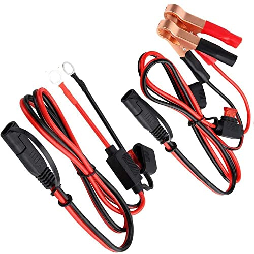 RUNCCI-YUN SAE Cable 2 Pin Quick Disconnect SAE, SAE to O Ring Terminal, SAE to Battery Alligator Clip SAE Connectors for Cars Battery Charging