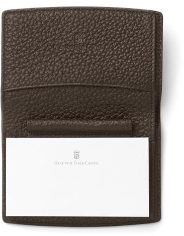 Graf von FABER-CASTELL 118760 - Notizblock Etui Cashmere, Dunkelbraun, mit Notizblock, Stiftschlaufe und Fächer