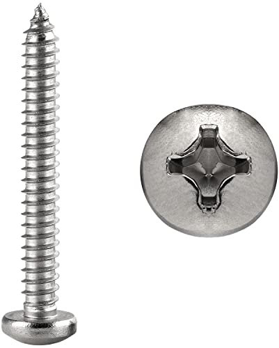 FASTON® Blechschrauben Linsenkopf mit KreuzschlitzH 6,3x32 mm Edelstahl A2 V2A (20 Stück) DIN 7981 / ISO 7049 mit Spitze Selbstschneidend Phillips Form C