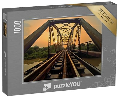 puzzleYOU: Puzzle 1000 Teile „Eisenbahn-Straßenbrücke aus Metall“ – aus der Puzzle-Kollektion Eisenbahn
