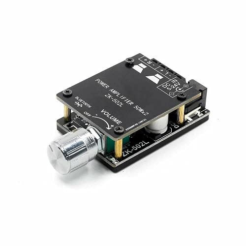 Fasizi 2 x 50 W TPA3116 Bluetooth 5.0 mini placa amplificadora de potencia digital con interruptor y volumen ajustable con carcasa